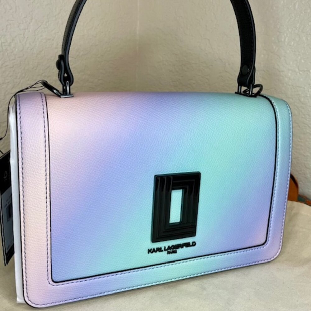 Karl Lagerfeld Ombré crossbody purse Paris NWTs Dust bag and ❤️ note KL Unicorn